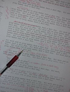 editing a page in red pen